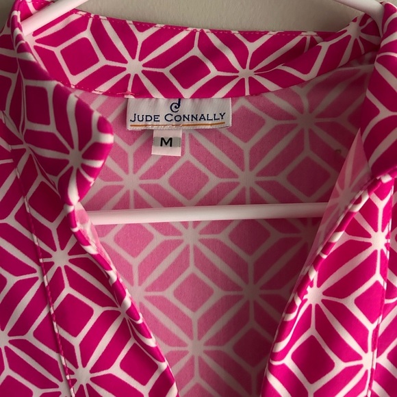 Jude Connally Chris Tunic Top in Pink and White Geometric Pattern - Picture 4 of 4